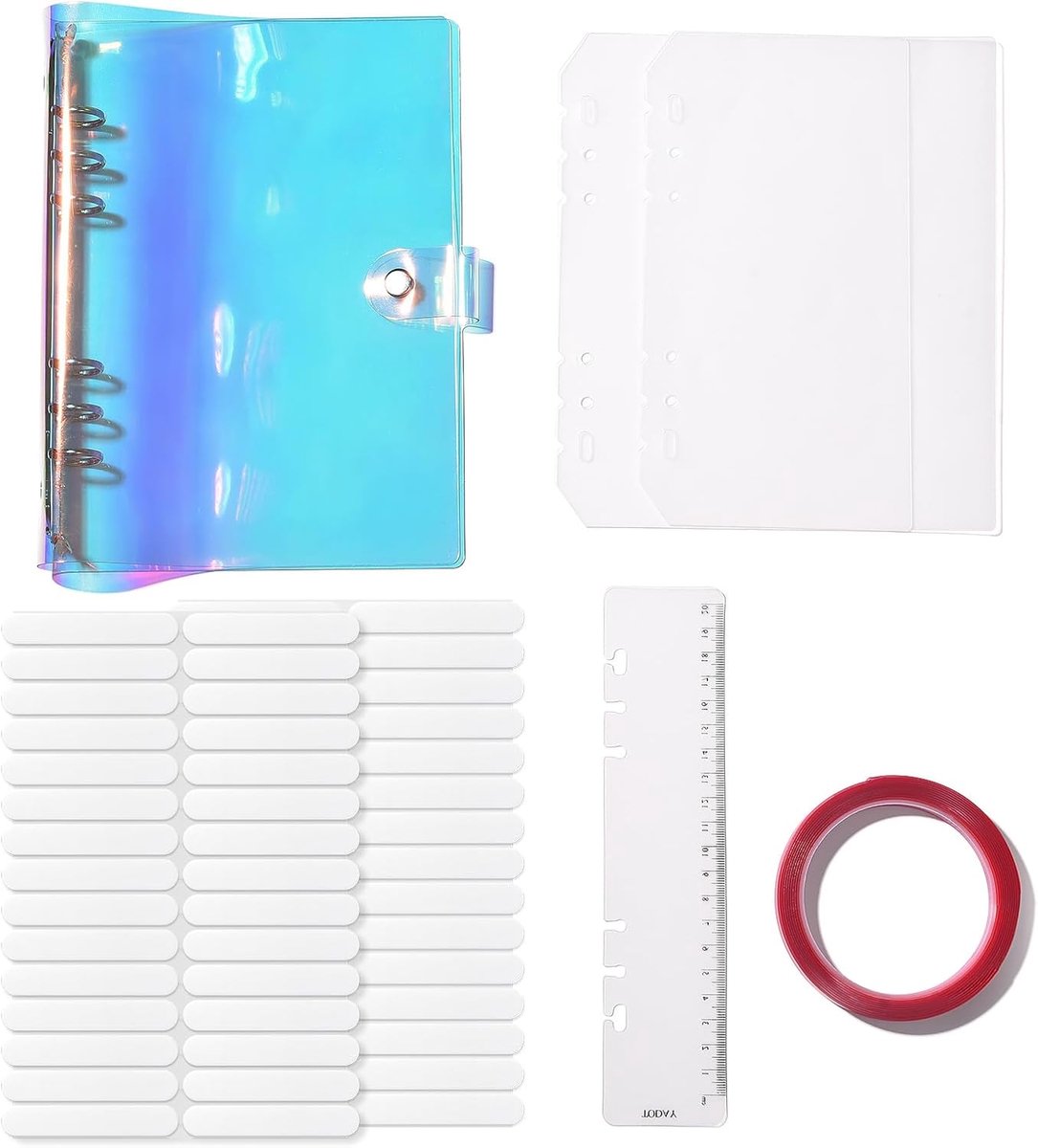 Nail Organizer Verwijderbare Losbladige Nageltips Display Boek Clear Transparante Verpakking voor Salon & Reizen, Inclusief Plakband