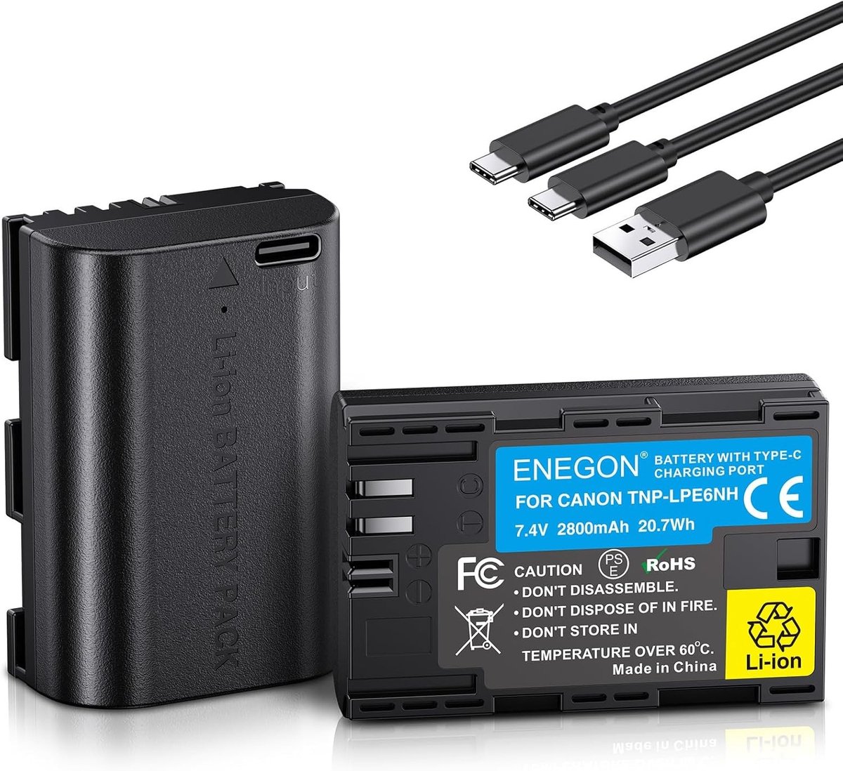 Oplaadbare Vervangende Accu 2800mAh voor Canon Camera's - Compatibel met EOS 5D Mark IV, 6D, 70D en meer