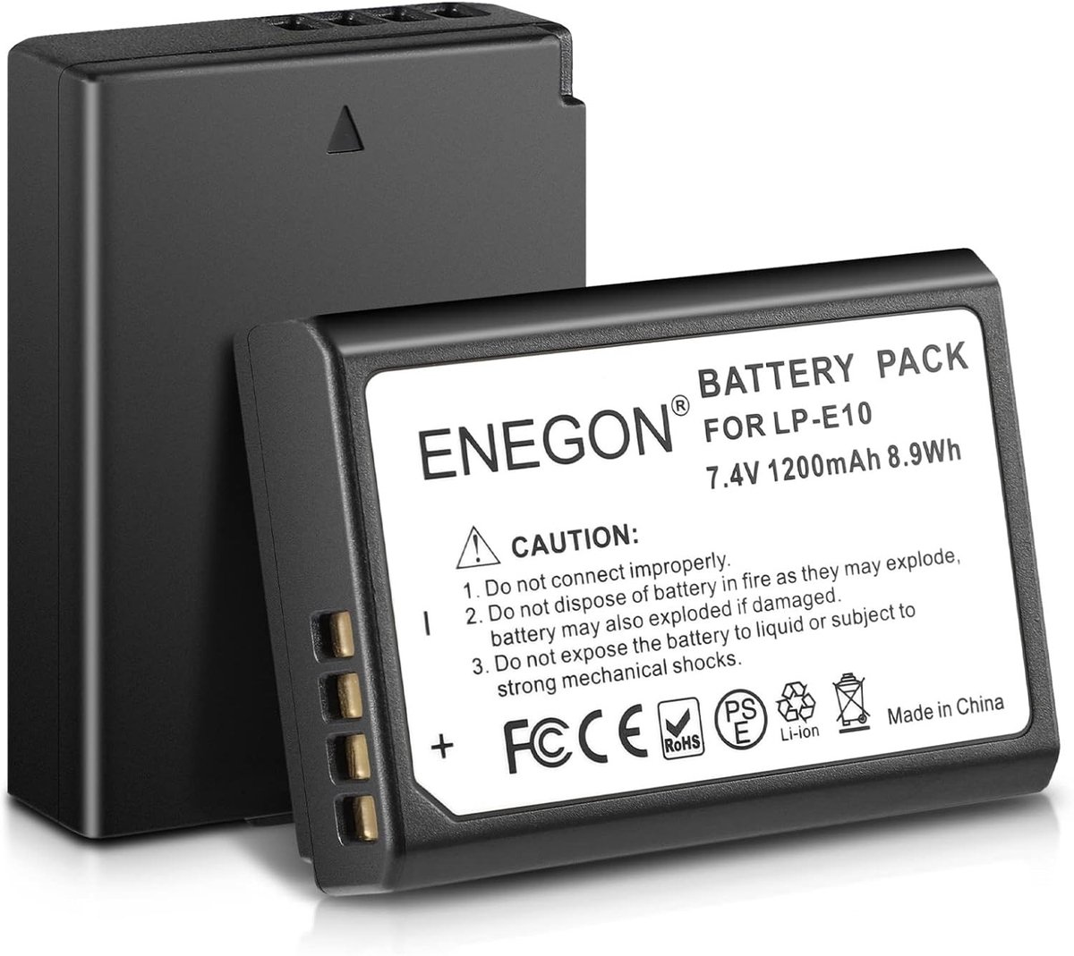 LP-E10 Accu 1200 mAh (2 Stuks) Geschikt voor Canon Camera's zoals EOS 1100D, 1200D, 1300D, 1500D, 2000D en meer, Lange Levensduur, Betrouwbare Vervanging, Hoge Capaciteit