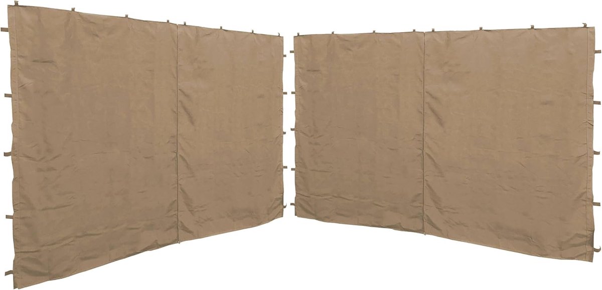 Zijpanelen voor paviljoen 3x4m - beige RAL 1001 - waterafstotend - ideale bescherming tegen wind en zon - ShopVlot
