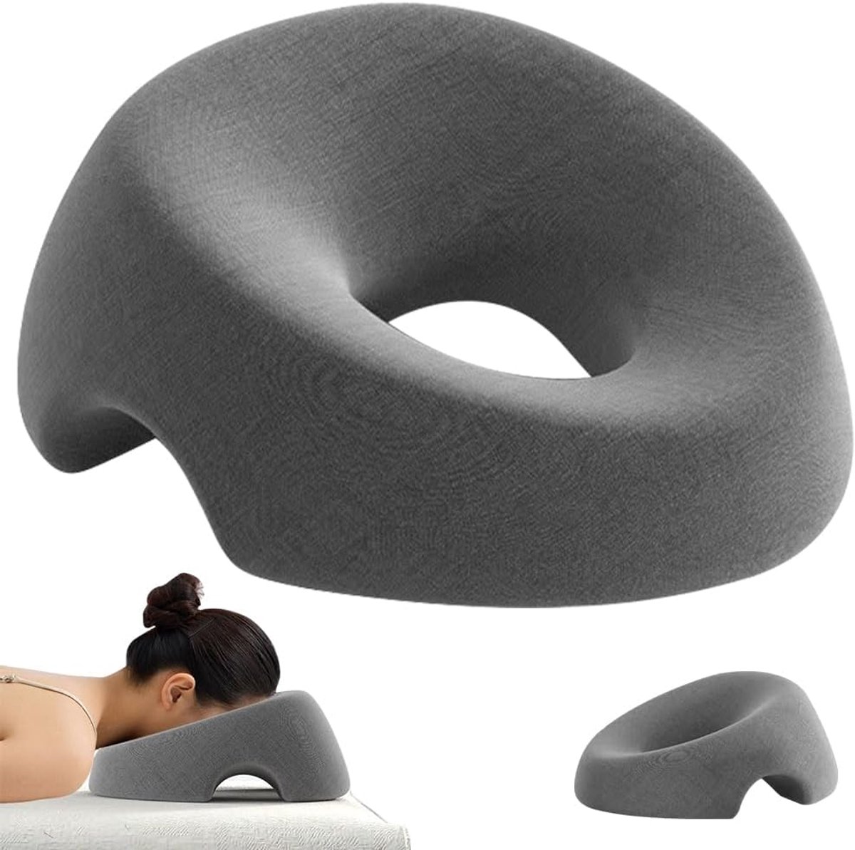 Massage-gezichtswiegkussen, massagehoofdsteun, U-vormig gatkussen, hoofdkussen met gat, traagschuim gezichtskussen voor bureaus spa salon