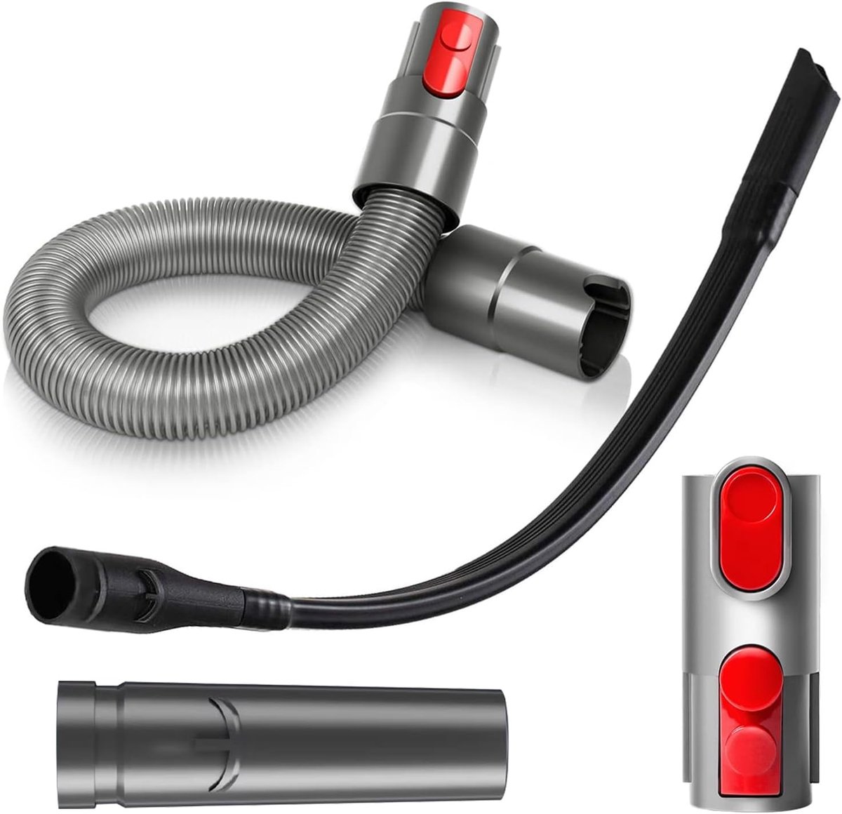 Stofzuigeraccessoires voor Dyson Slangverlenging + flexibele spleetzuigmond + 2 adapteraccessoires, geschikt voor V7, V8, V10, V11, V15