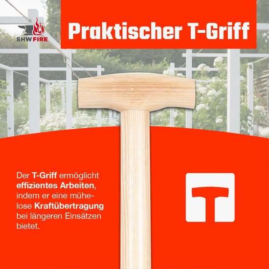 Professionele onkruidsteker met 82 cm essenhouten steel en handgesmeed snijblad van Merkloos	 — afbeelding 3