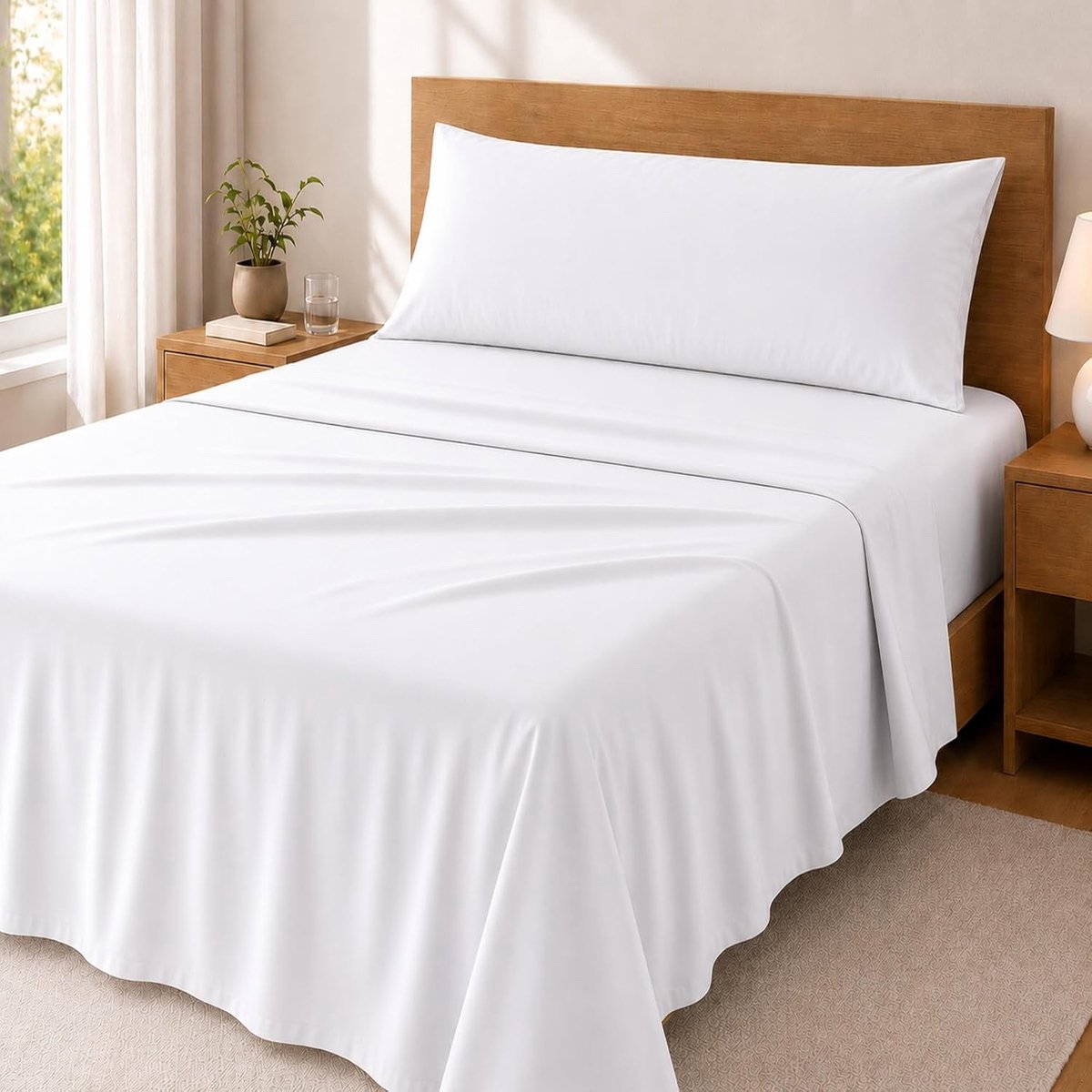 home - 3-delige beddengoedset - hoeslaken, bedlaken en kussensloop - microvezel polyester bed 90 cm