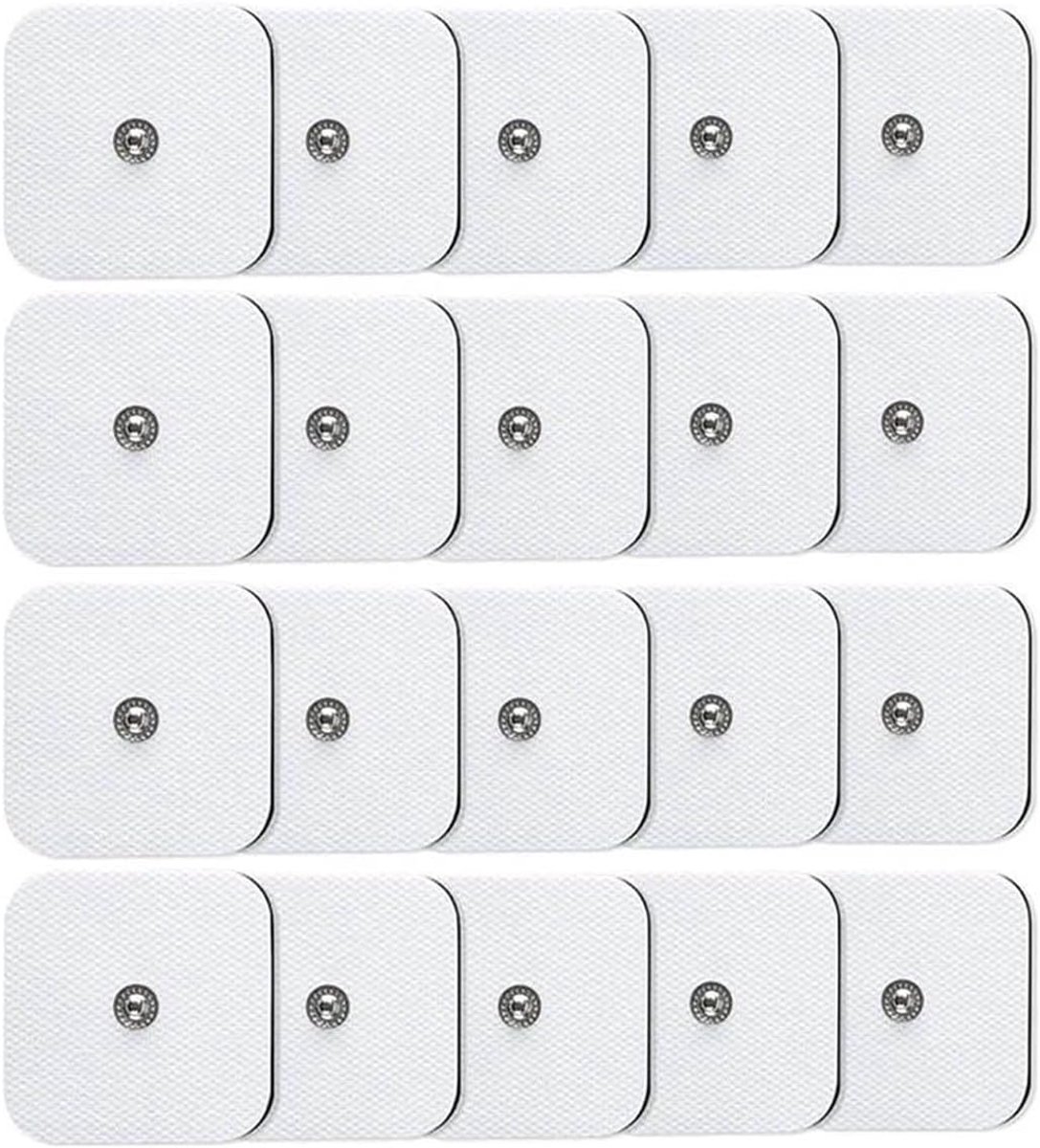 20 stuks elektroden voor elektrode-stimulatoren, elektrodenpads voor spierstimulatie TENS/EMS elektronisch pulsmassageapparaat