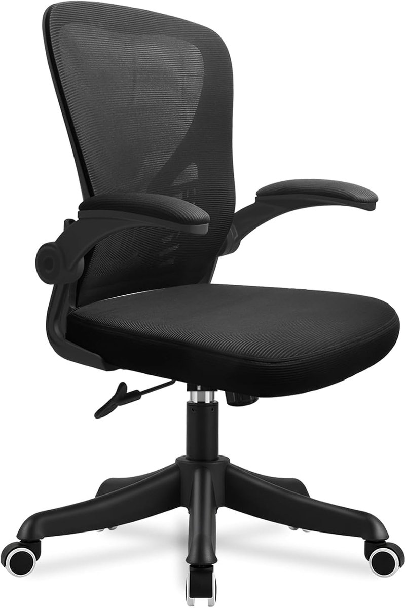 Ergonomisch, Bureau Stoel met Armleuningen, Draaibare voet, 10cm Hoogteverstelbare Kantoorstoel, Zacht en Ademhalingsactief, voor Thuis, Conferentie, Studio