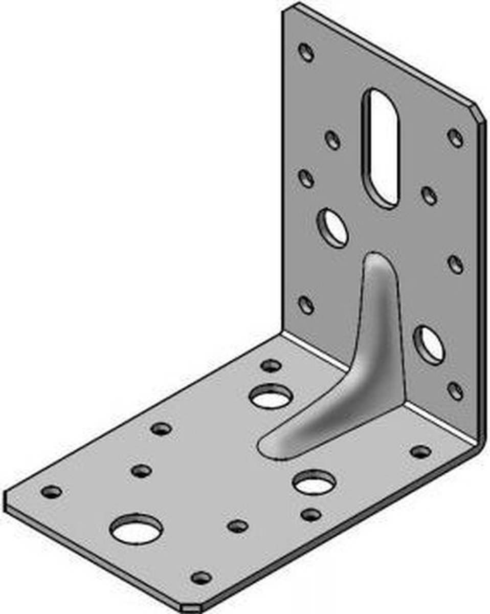 BAT - hoekanker met ril - 59mm x 90mm x 90mm - sendzimir verzinkt (prijs per 25 stuks)