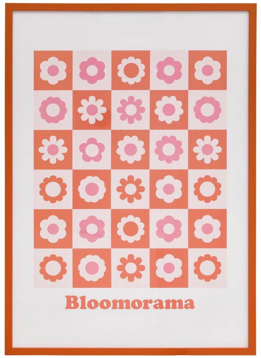 Ingelijste poster met bloemenmotief 50x70 cm CHA CHA POP