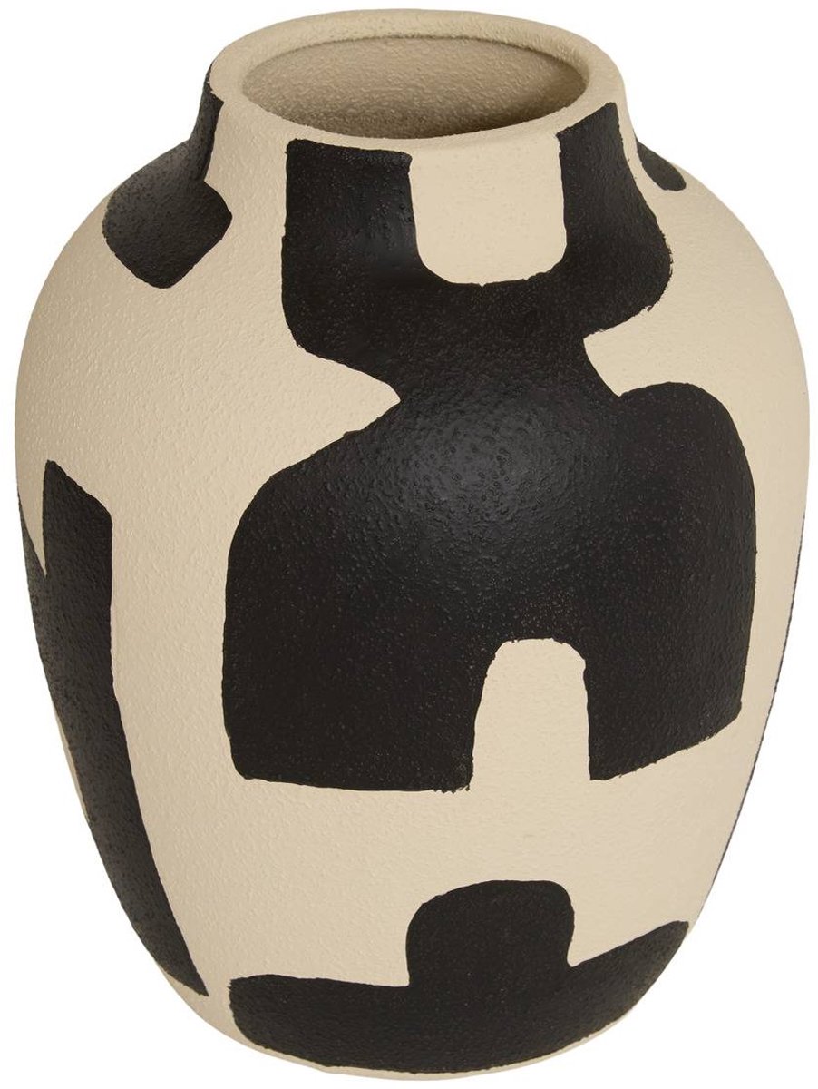 Vase Nyer H.31,5cm beige et noir
