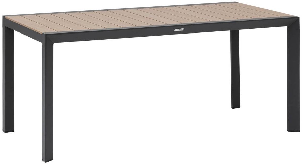 Tuintafel voor 6 personen van aluminium met houtlook ÉVASION