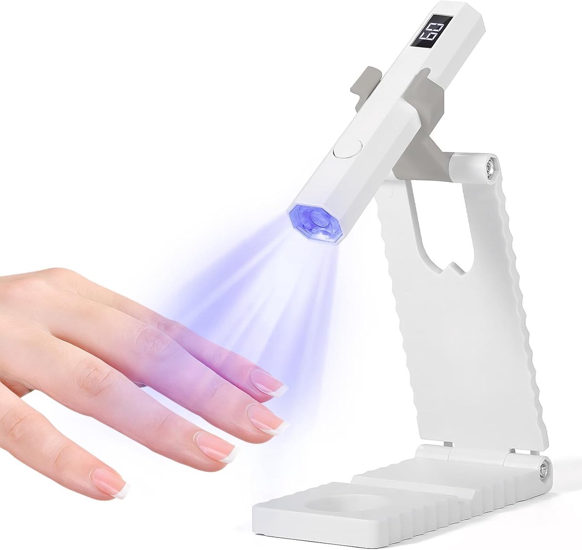 UV lamp voor gelnagels met standaard - Mini UV lamp met LCD-display - Oplaadbaar en draagbaar - SnelShoppen