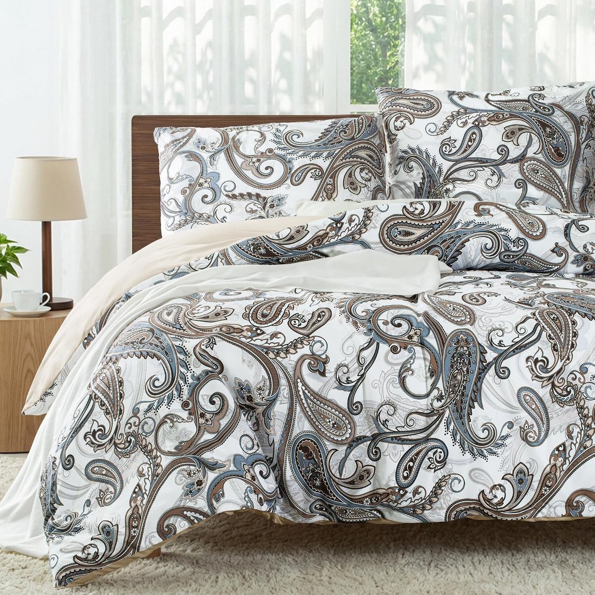 SnelShoppen - Beddengoedset 220 x 240 cm voor Tweepersoonsbed, 3-delige Dekbedovertrekset met 2 Kussenslopen 80 x 80 cm, Zachte Microvezel, Ritssluiti