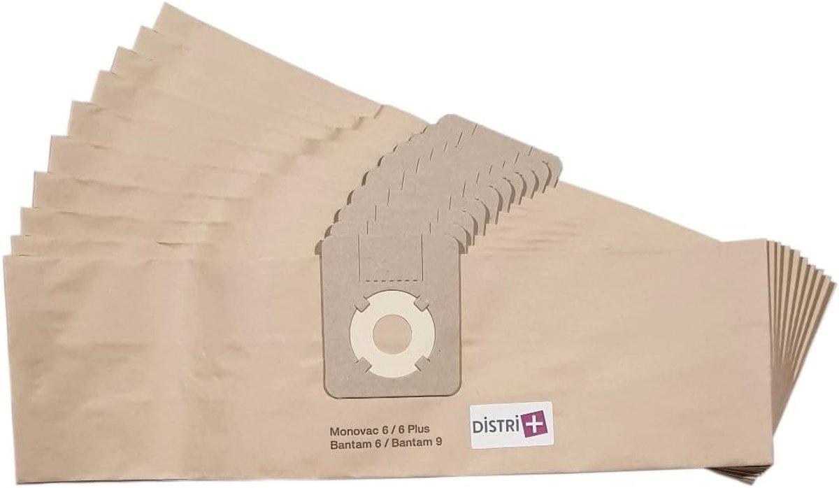 SnelShoppen - 10 Stuks Stofzuigerzakken Geschikt voor Sorma 510, 520, Wetrok Monovac, Bantam, Duovac - Papier, 645x190mm, Voor Diverse Stofzuigers