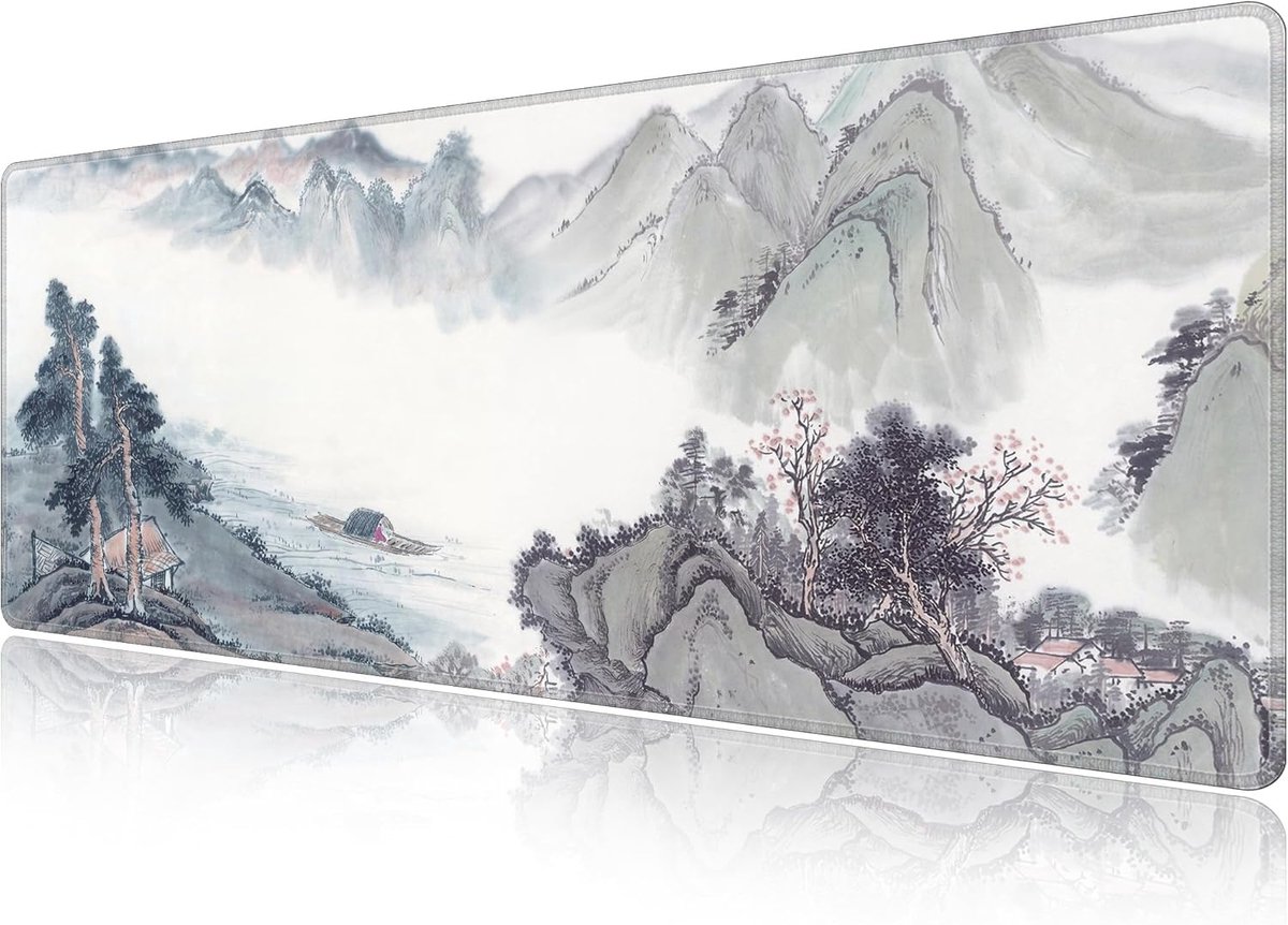 Gaming muismat 120 x 50 cm - landschapsmotief - antislip ondergrond - ideaal voor gaming en werken - ShopVlot