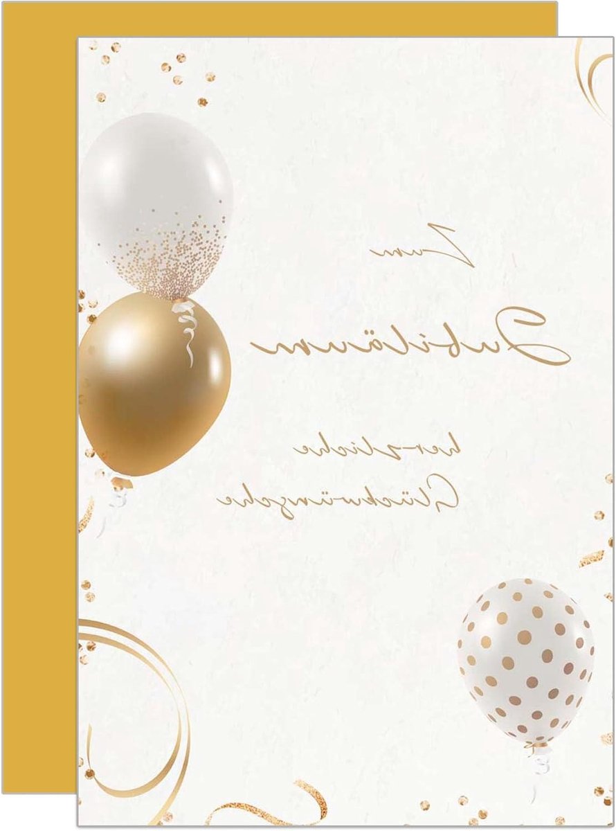 Jubileum Wenskaart - Verjaardagskaart Feest - Waardering Tonen - Dubbele Vouwkaart - 11.5 x 17 cm - Neutraal
