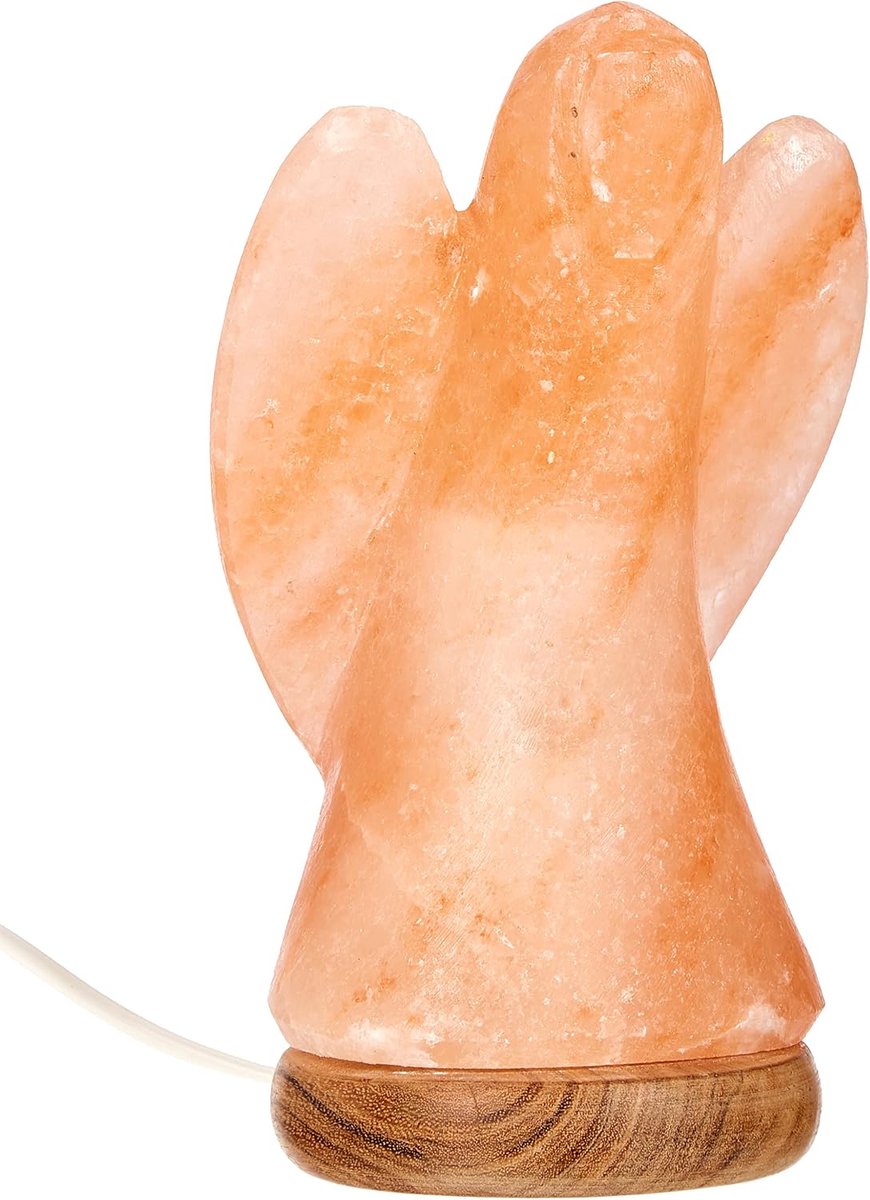 Zoutkristal engel groot - handgemaakt - oranje - sfeervolle verlichting - SnelShoppen
