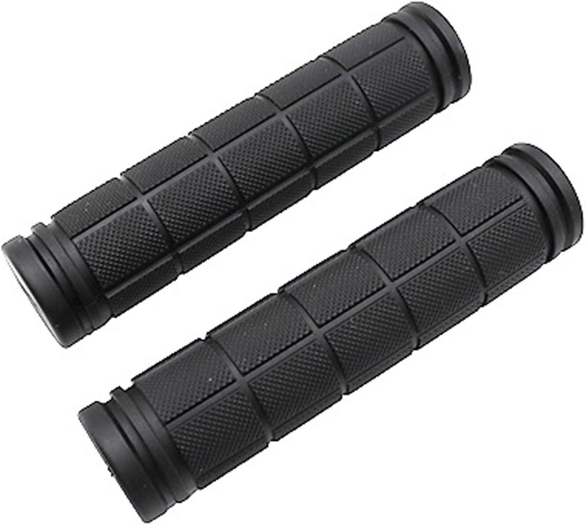 SnelShoppen - 2 x Fietsgrepen, Stuurgrepen, Fietshandgrepen, Rubberen Handgreep, 22 mm, Zwart, Voor MTB, Racefiets, Trekkingfiets
