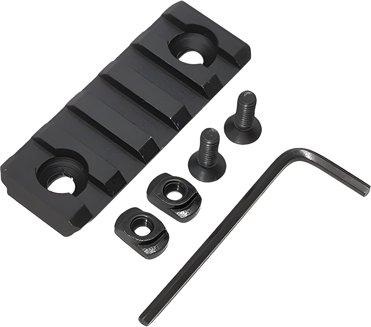 Picatinny Rails voor Speelgoedaccessoires, Decoratief Model met 5 Slots en Schroef Sleuven van Metaal, Zwart