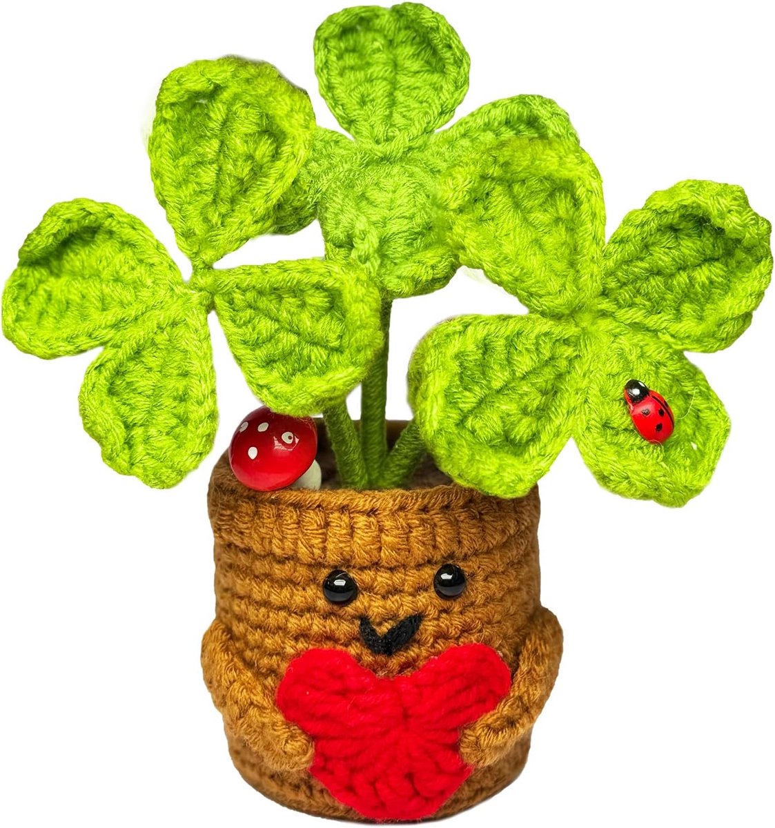 Four Leaf Clover Gifts for Women and Men,Emotional Support Plant, Christmas Positive Flower Farewell Get Well Think - ShopVlot