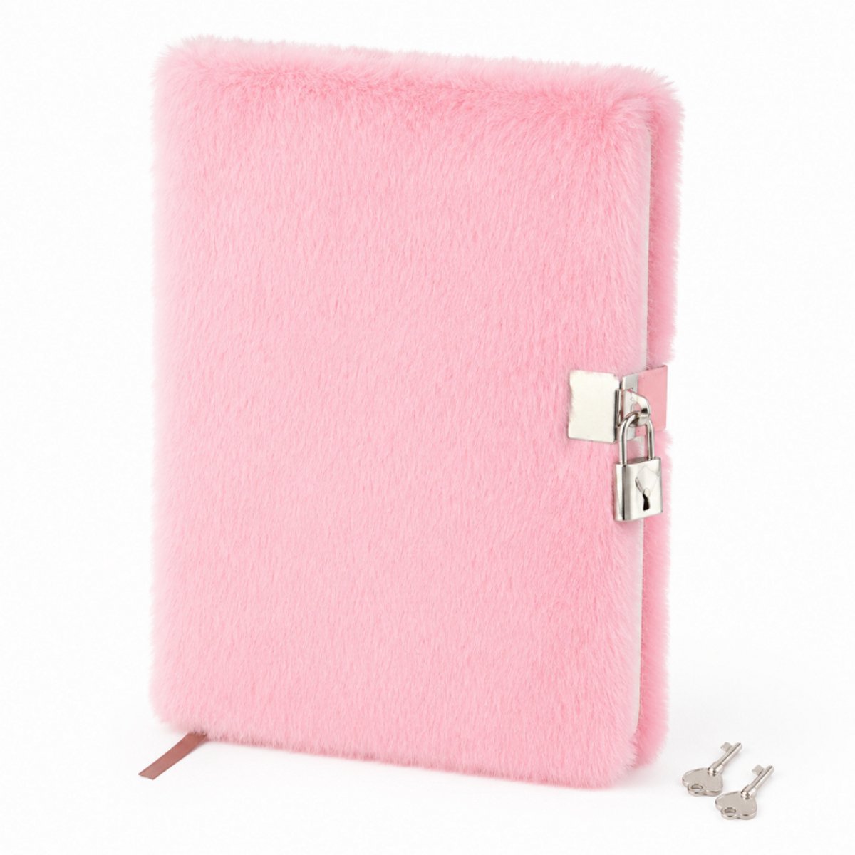 Bobypet - Pluche Dagboek met Slot voor Meisjes - Geheim Notitieboek A5 Gelinieerd met Sleutel - Zacht Pluche Schrijfboek met 160 Pagina’s - Creatief Cadeau voor Kinderen - Roze