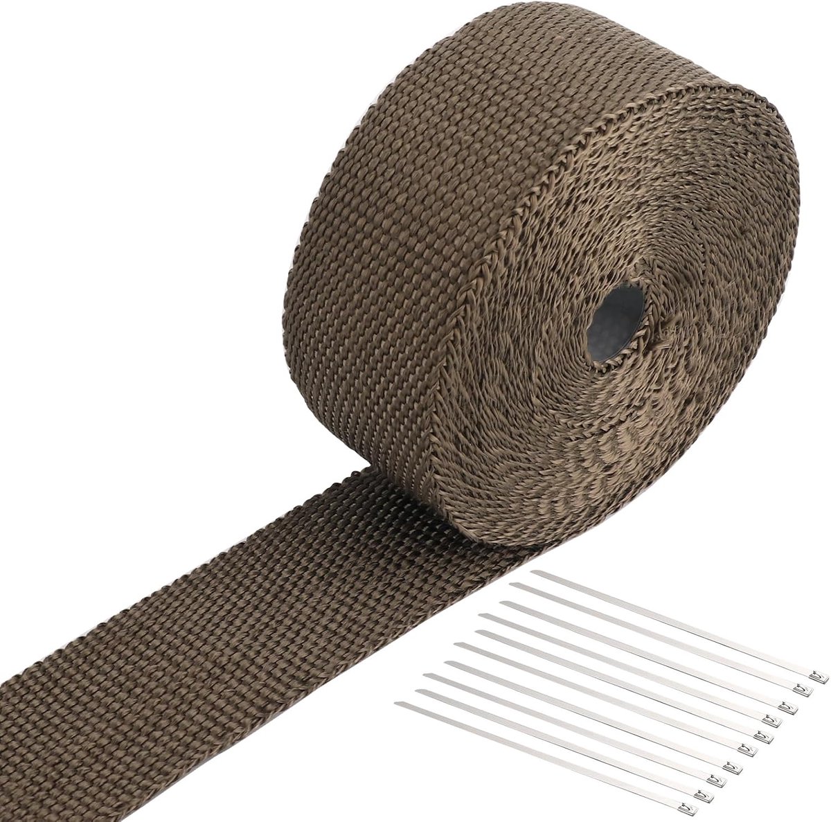 Uitlaat warmtebescherming tape 2 in x 10 m - titanium afdichting - hittebestendig tot 1200 °C - ideaal voor motor - ShopVlot