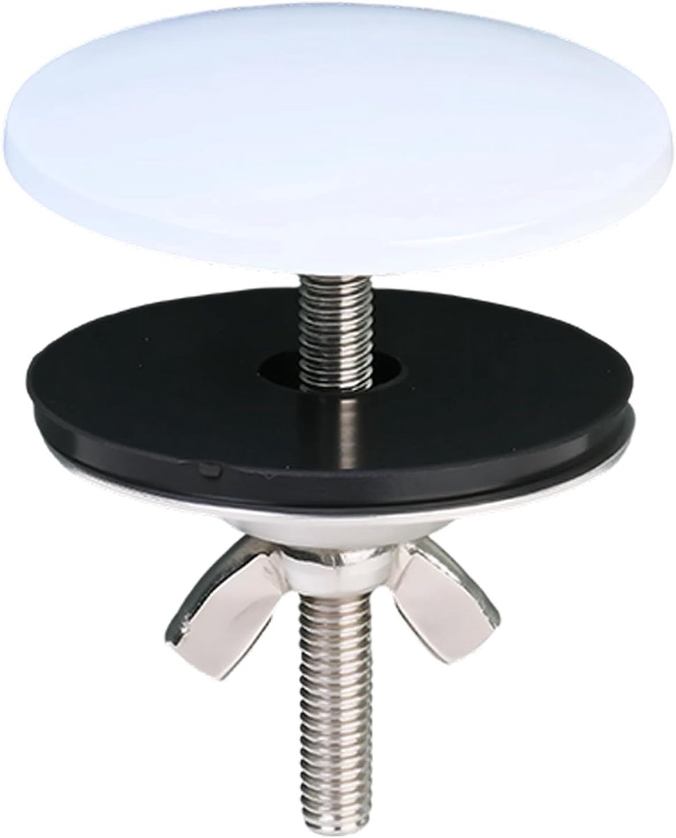 SnelShoppen - 5 cm Tapgatdeksel voor Keuken Spoelbak RVS Waterdicht Deksel met Handvat Wit - Ideaal voor Keuken, Badkamer en Servicetafel