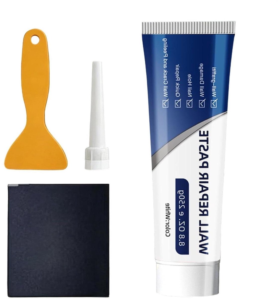 Wand Reparatiepasta - Muur Herstel Middel - Scheuren Vullen - Snel Droog - 1 set - Wit
