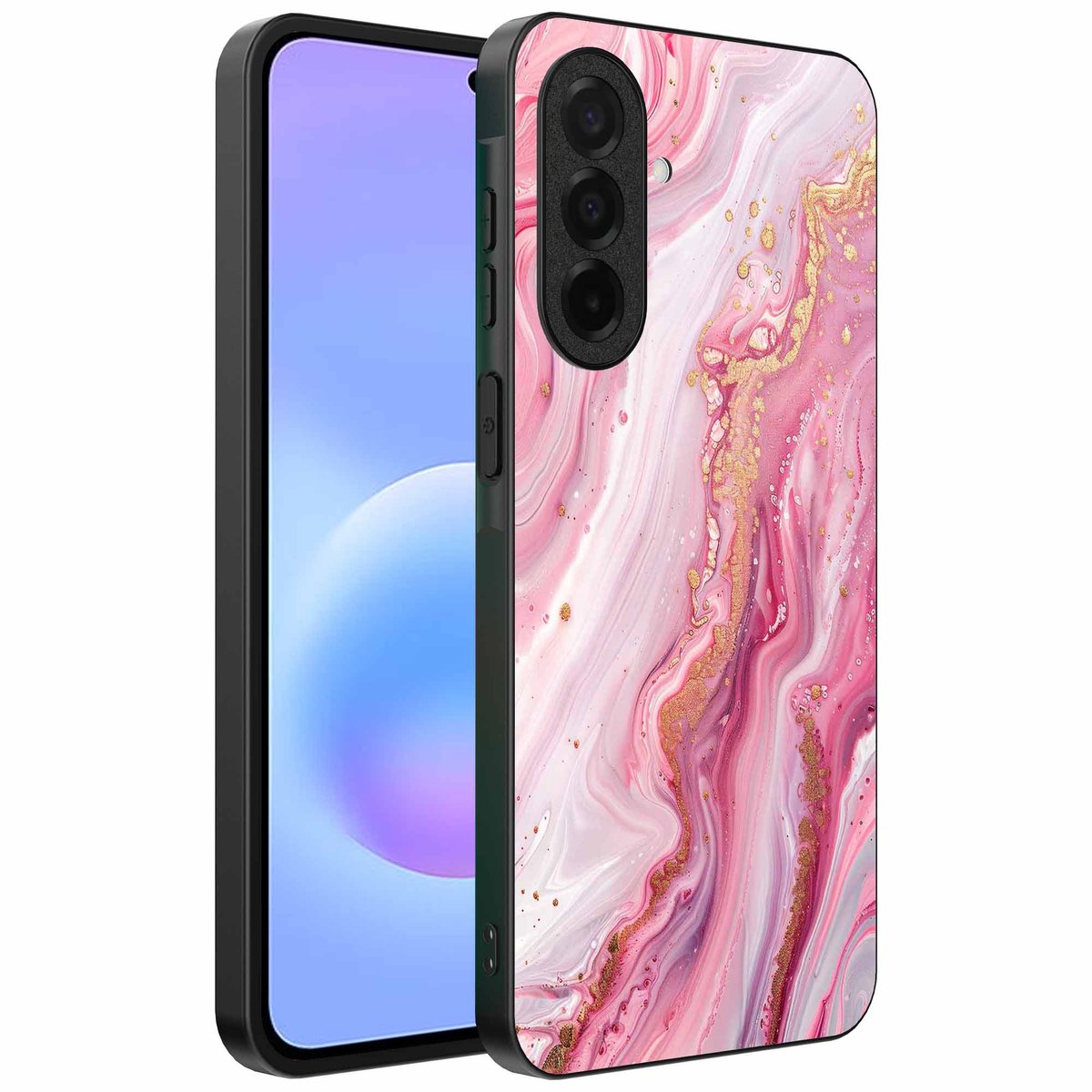 Geschikt voor Samsung Galaxy A57 Telefoonhoesje met marmer opdruk - TPU backcover case marble design - Roze - Smartphonica geschikt voor Samsung Galaxy A57