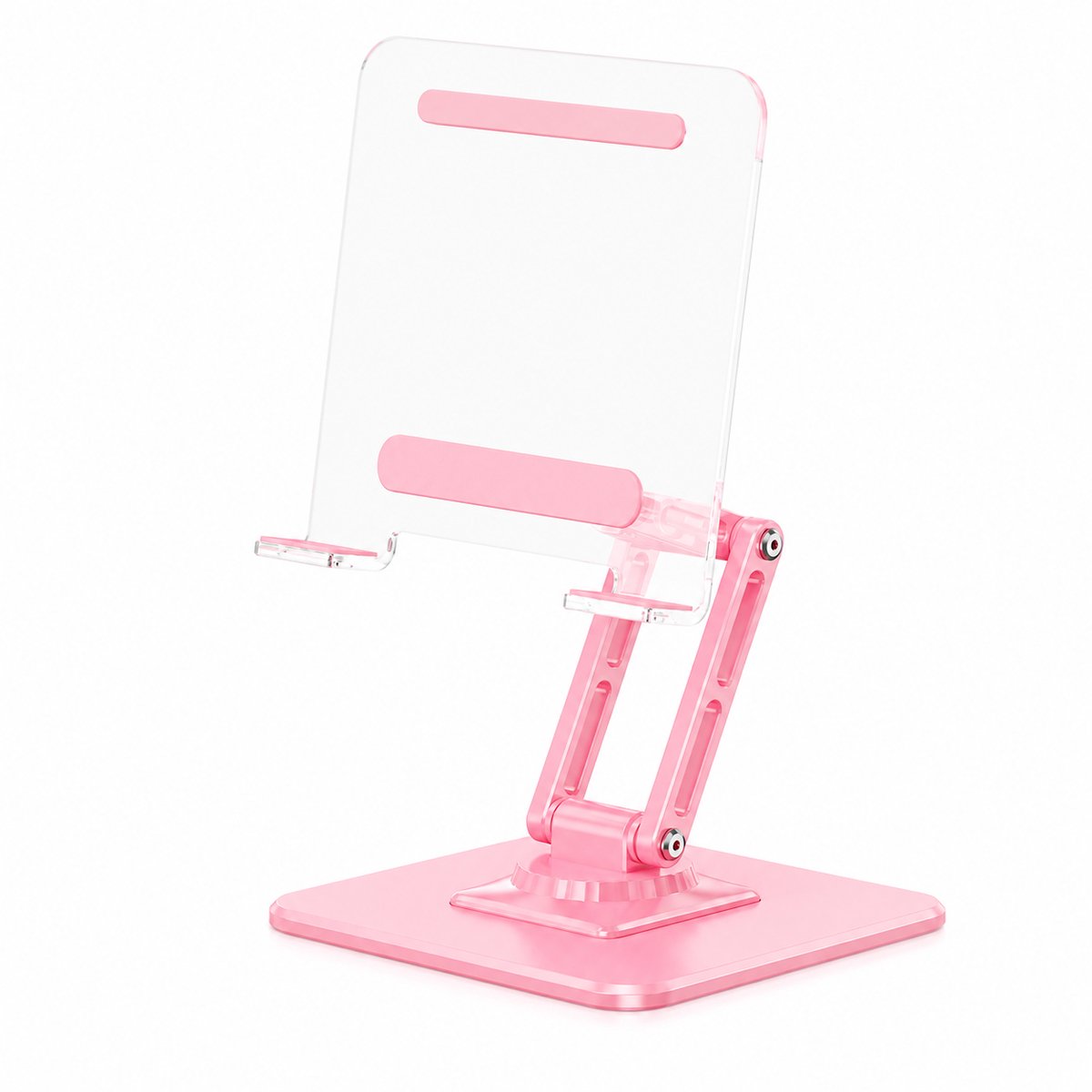 VHV - Tablethouder - Opvouwbare 360° draaibare standaard - Verstelbaar en antislip - Voor tablet en smartphone - Roze