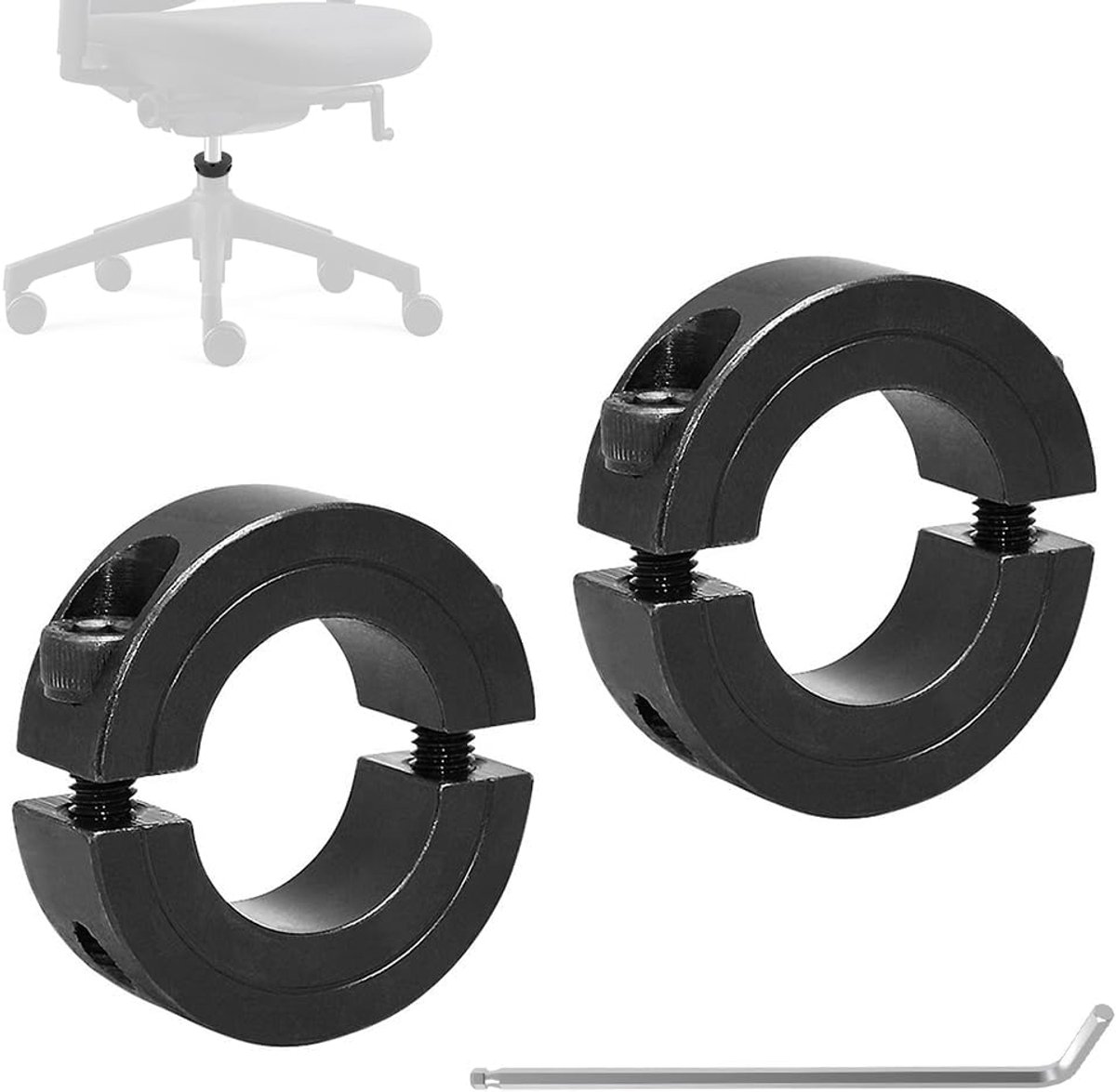 SnelShoppen - Set van 2 Stoppers voor het Repareren van een Zakkende Bureaustoel, 28mm Fixeer Klemmen voor Hoogte Verstelbare Stoelen, Stalen Tilt Con