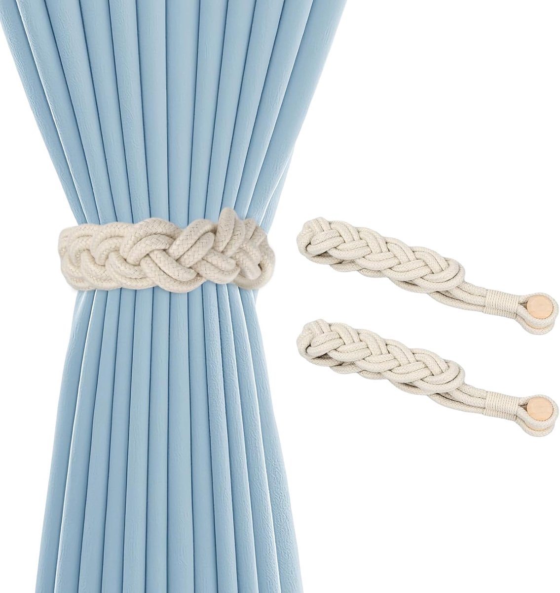 Gordijnhouder met magneet - handgeweven katoen en linnen - duurzame decoratie voor gordijnen - ShopVlot