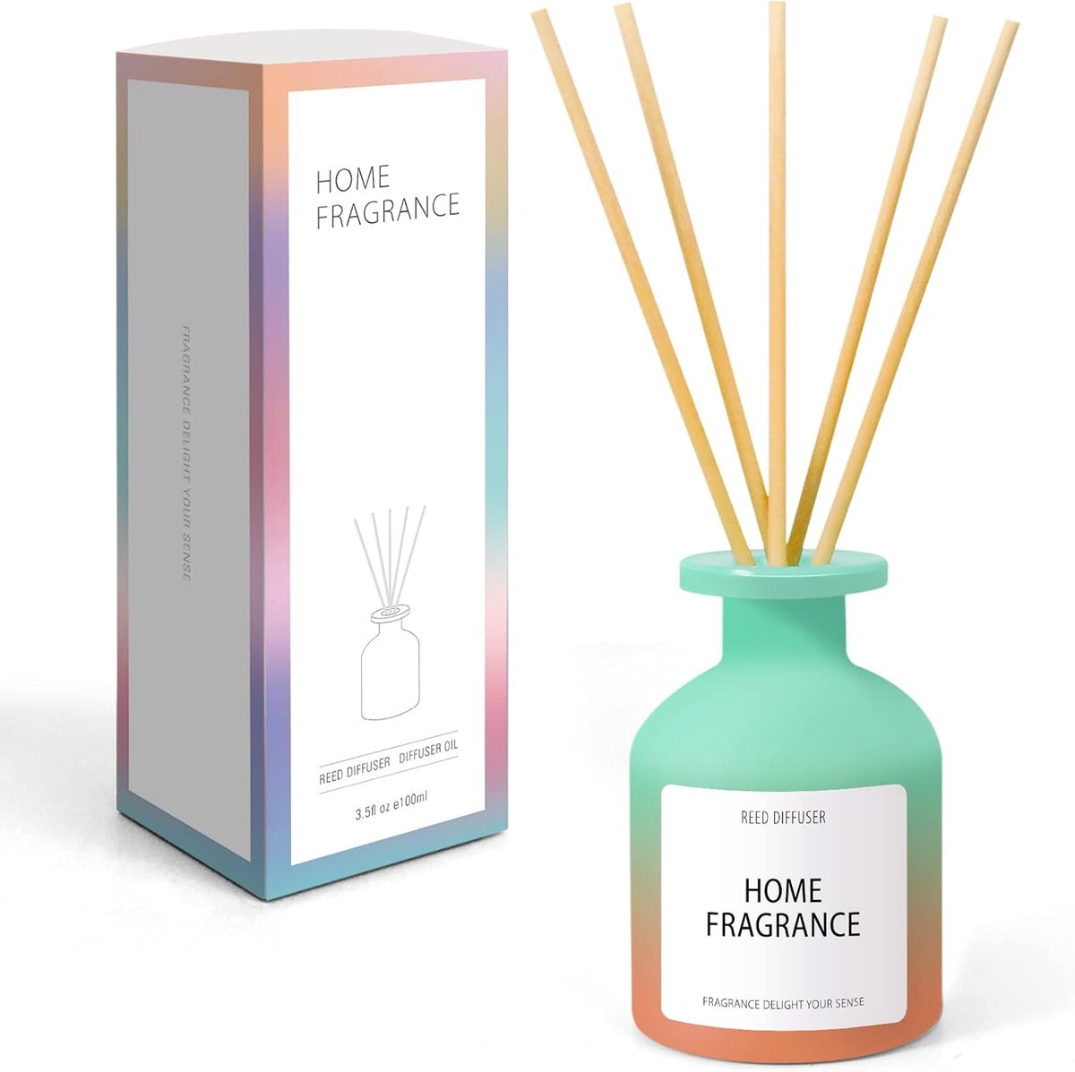SnelShoppen - Fragrance Sticks Geurstokjes 100ml Essentiële Olie Diffuser Fruity en Floral - Natuurlijk, Langdurig, voor Thuis, Kantoor, Spa met 6 Geu