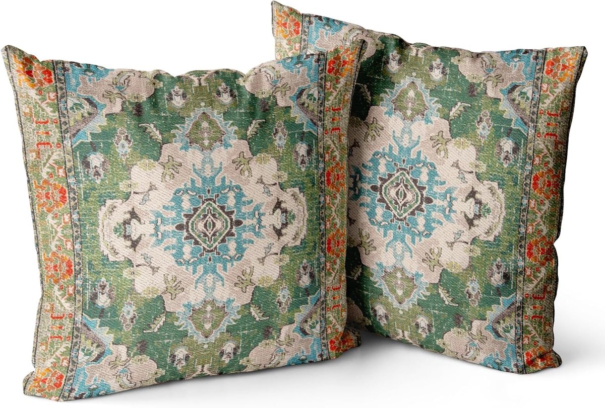 SnelShoppen - Set van 2 Kussenhoezen Bohemian Stijl 45x45cm Decoratieve Vierkante Sierkussenhoezen voor Bank Auto Slaapkamer Woonkamer Buitengebruik G