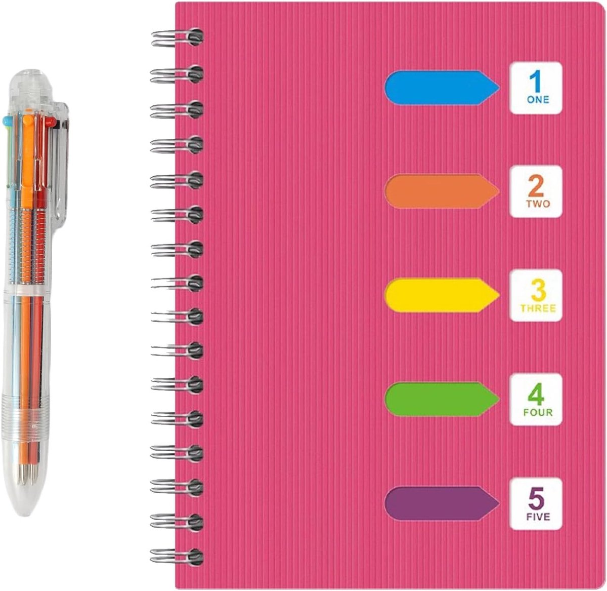 SnelShoppen - A5 Notitieboek met Register - Ringband, Gelijnd Notebook met 240 Bladen, Waterdichte Hardcovers, Ideaal voor Studenten en Kantoor
