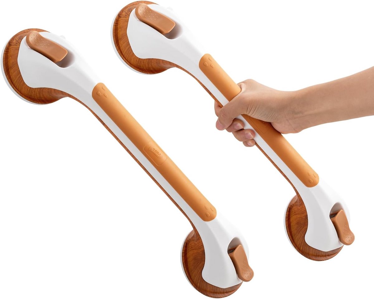 SnelShoppen - Douchehandgrepen 43 cm - Antislip Suction Cup Handgrepen voor Ouderen - Max. Belastbaarheid 110 kg - 2 Stuks Hulp voor Badkamer, Bad, To