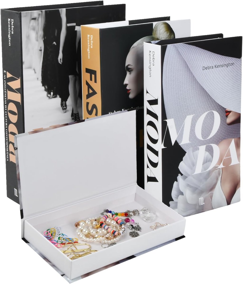 SnelShoppen - 3 Stuks Decoratieve Boeken, Fake Boek Dozen, Home Decoratie, Kunstboeken, Dummy Boxen, S-M-L, Trendy Interieuraccessoires