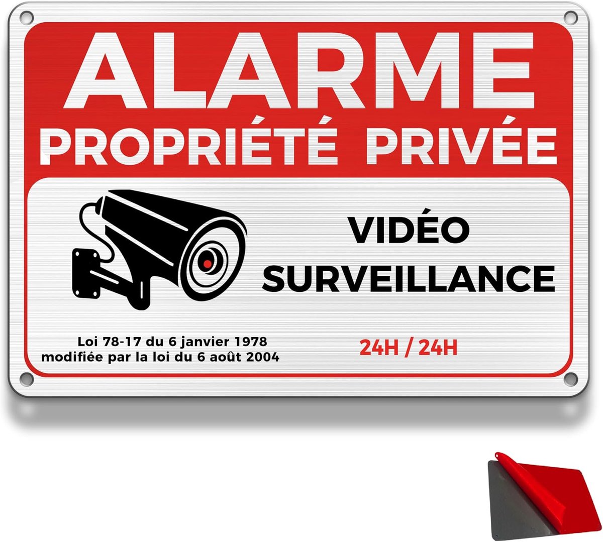 SnelShoppen - Camera Panel, 1 Privacy Paneel 22x15 cm, Beveiligingsalarmbord, Binnen/Buiten, Aluminium Paneel, Alarmteken voor Privé Eigendom