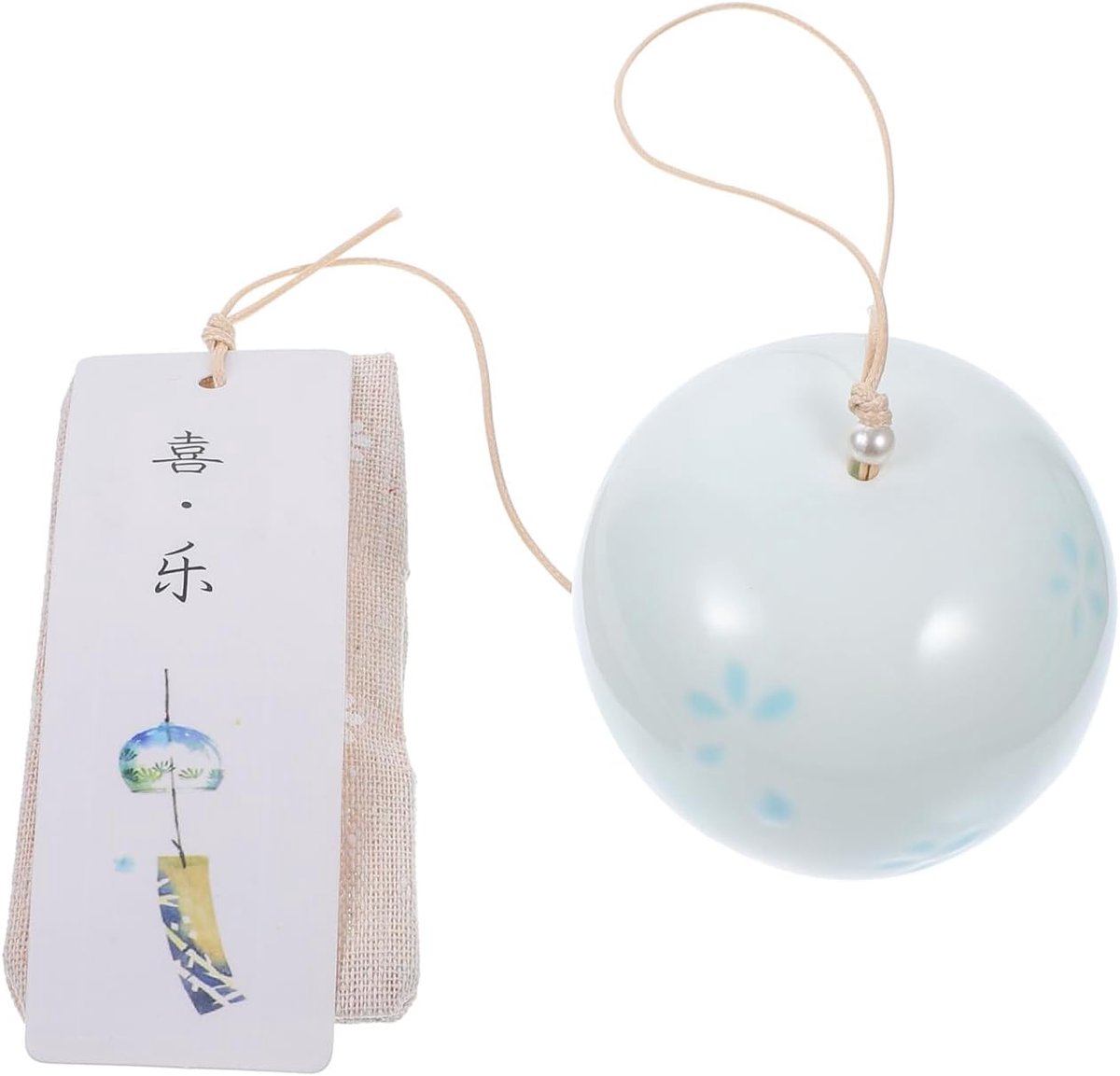 SnelShoppen - Keramische Windgong Japanse Design Kersenbloesem, Decoratieve Windspel voor Binnen, Balkon en Voordeur, Hangend in Klokvorm, Ontspanning