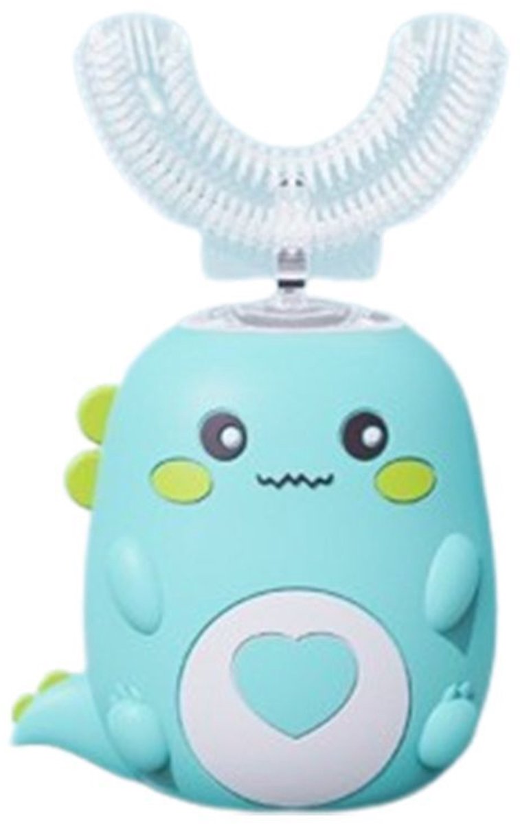 U-vormige kindertandenborstel met zachte haren, Sonic siliconen tandenborstel, cadeau - Groen - 6-12 jaar