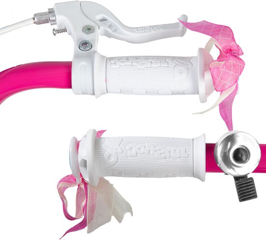 Joystar Unicorn Kinderfiets voor Meisjes - 16 Inch - Mand - Zijwieltjes - Bel - Handrem - Fuchsia - Geschikt voor buitenactiviteiten in de lente van JOYSTAR — afbeelding 4