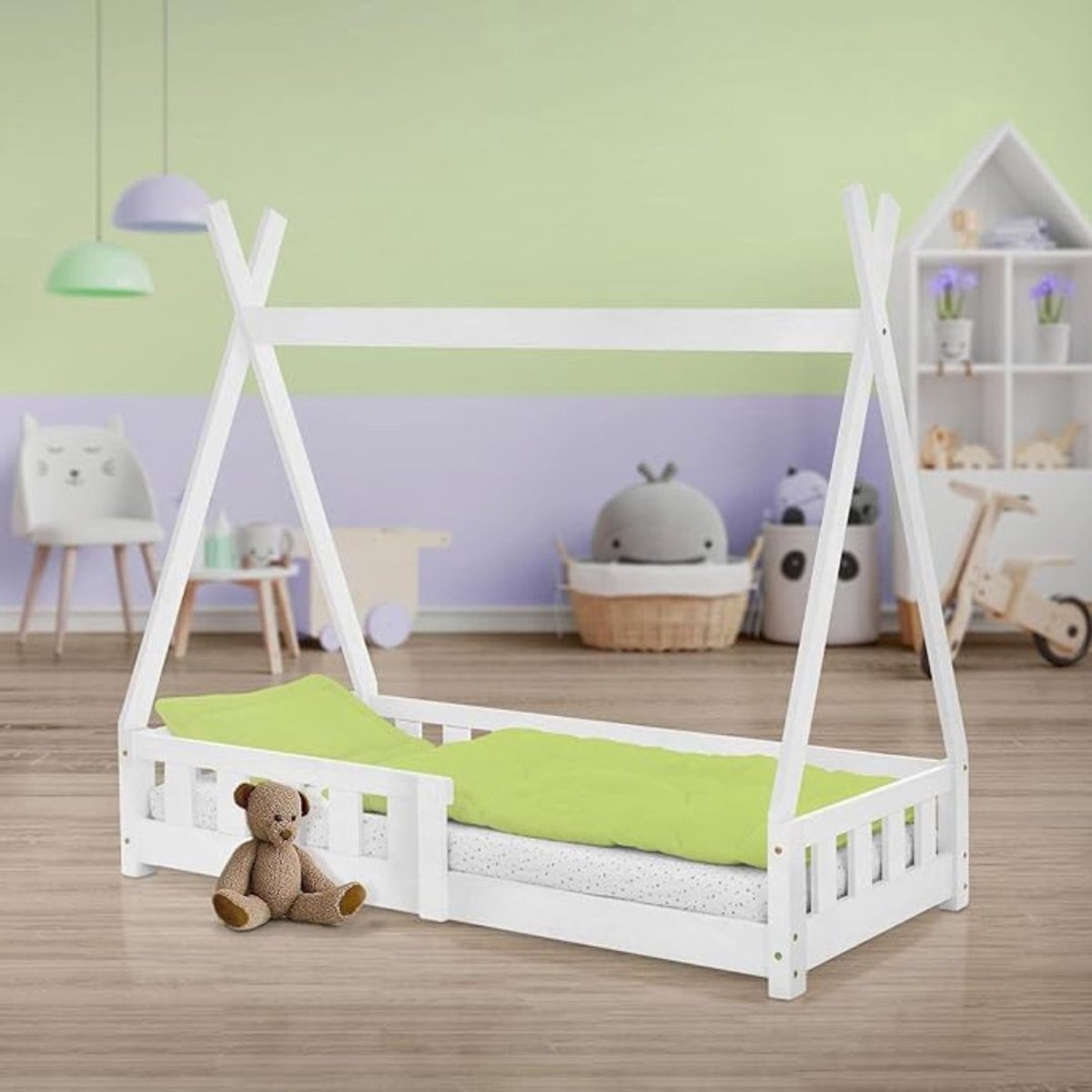 Thuys – Grondbed – Huisbed – Bed – 148cm x 76cm x 141cm – Wit