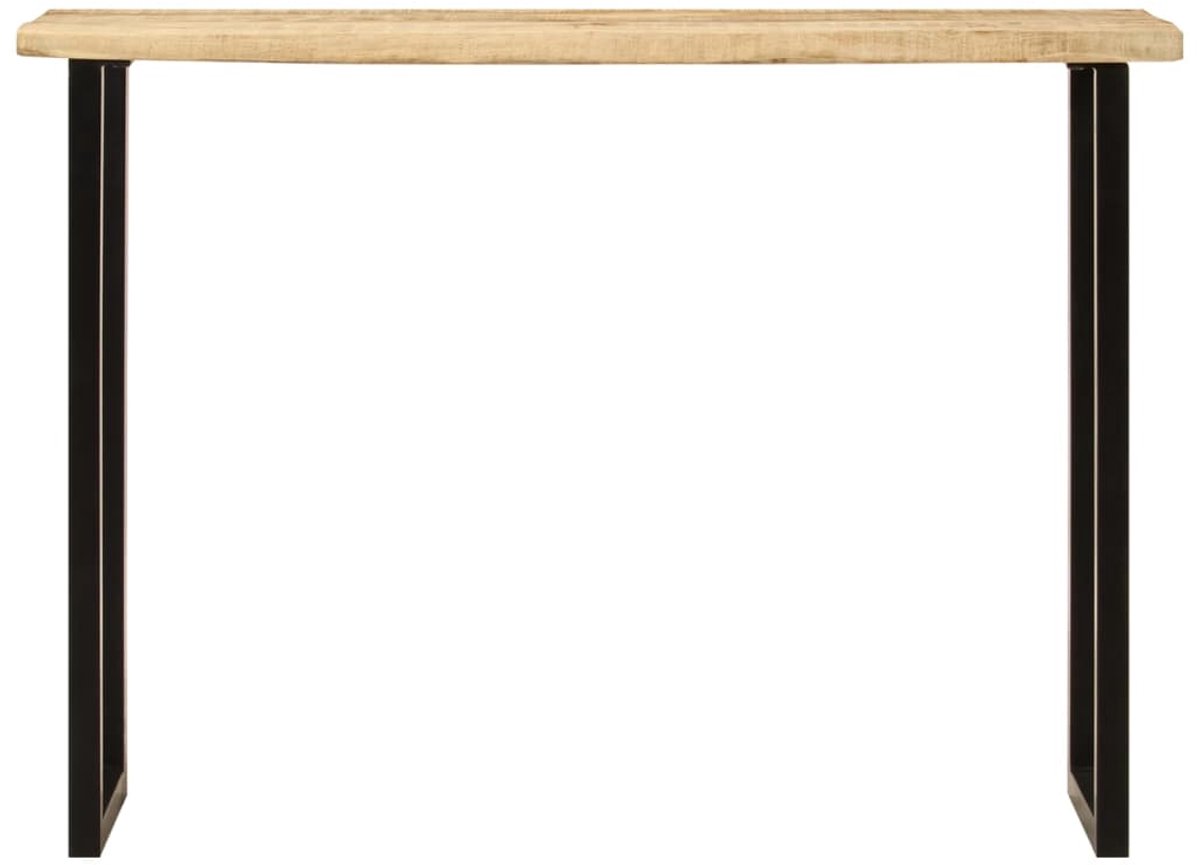 vidaXL Wandtafel - met - natuurlijke - rand - 105x33x76 - cm - massief - mangohout zwart