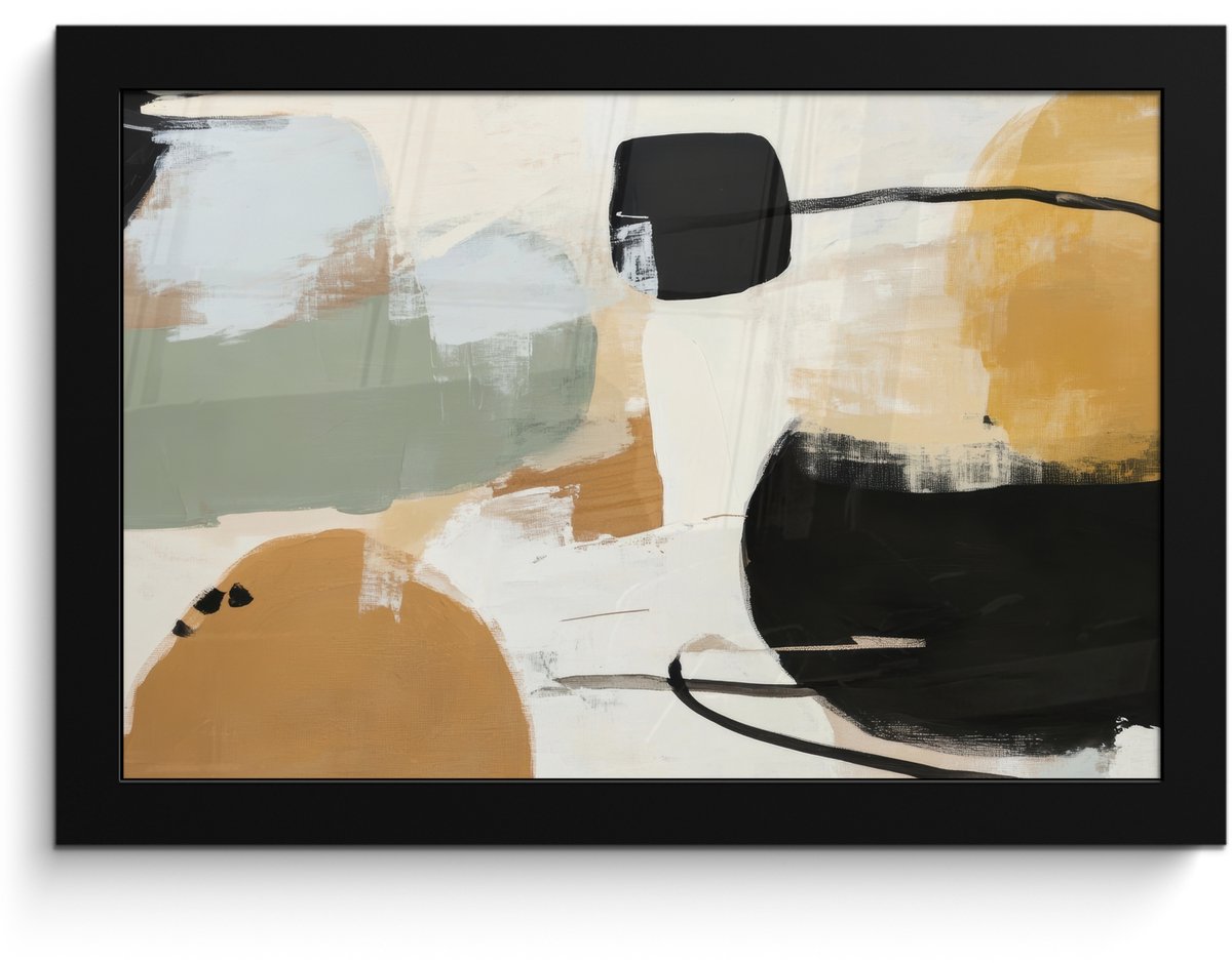 FrameYourWall Poster in lijst - Fotolijst 30x20 cm - Posters - Paint - Abstract - Kleuren - Posterlijst zwart - Decoratie - Wanddecoratie woonkamer - Muurdecoratie slaapkamer