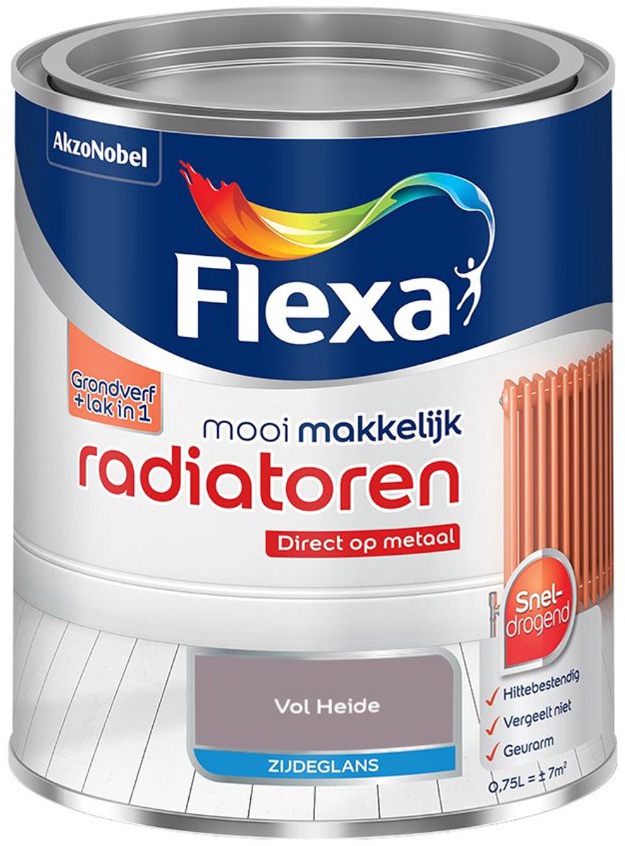 Flexa - Mooi Makkelijk Radiatoren Zijdeglans - Vol Heide - Mengverf - 0.75 L