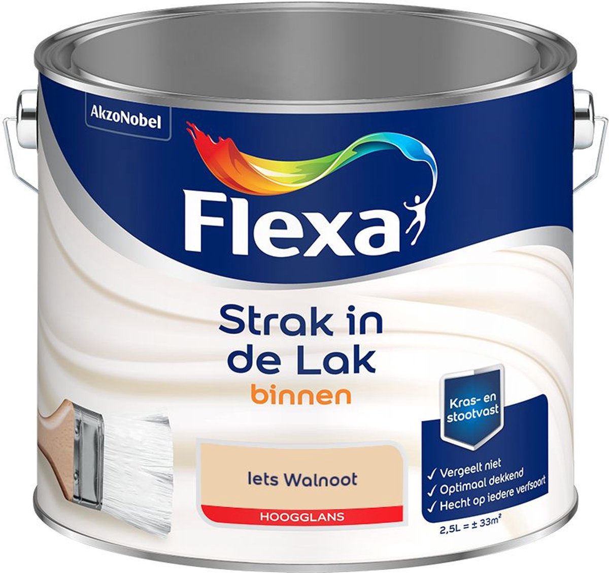 Flexa - Strak in de Lak Binnenlak Hoogglans - Iets Walnoot - Mengverf - 2.5 L