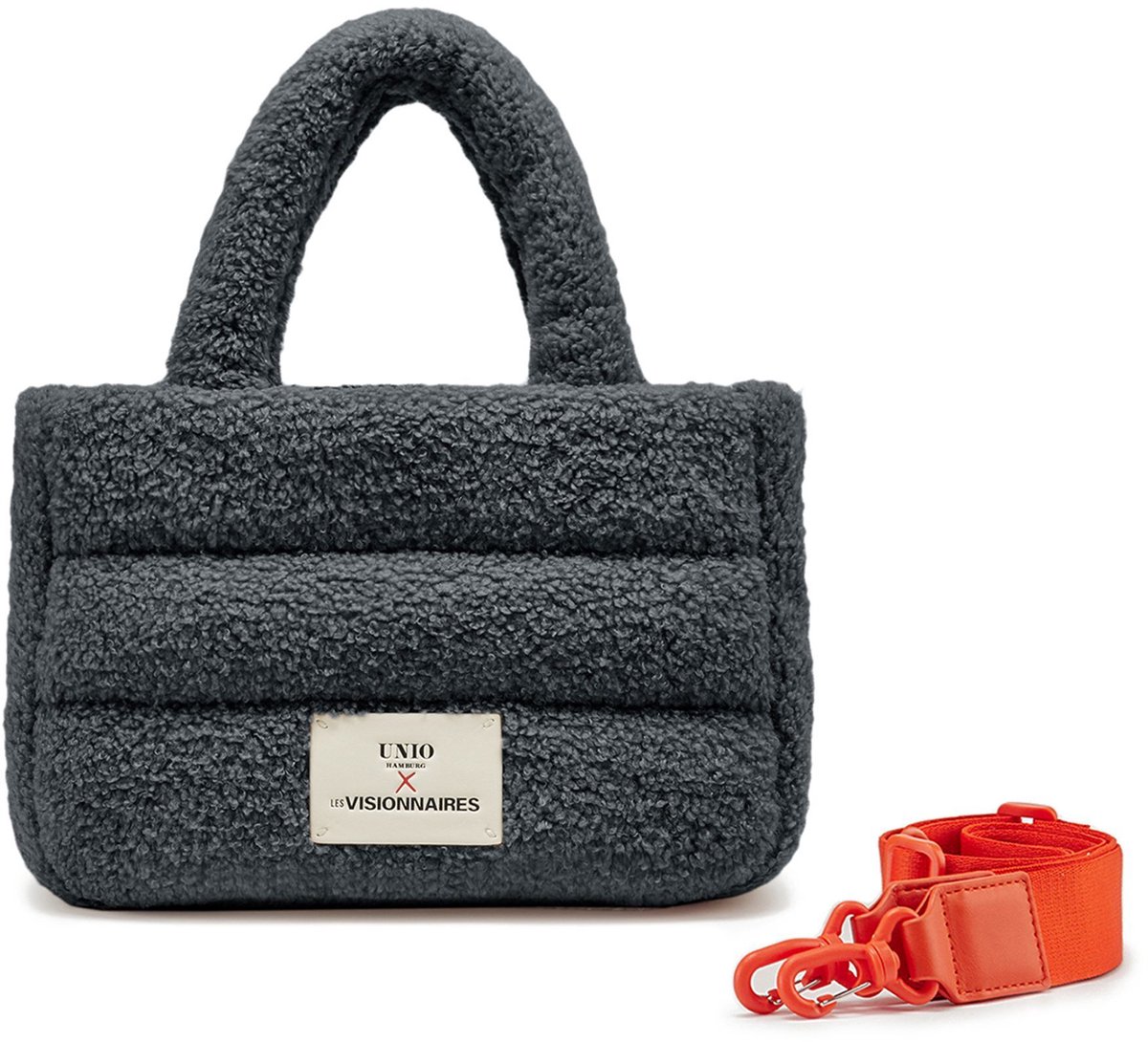 Unio Hamburg x Les Visionnaires handtas schoudertas Teddy Unio Cortina Anthrazith antraciet