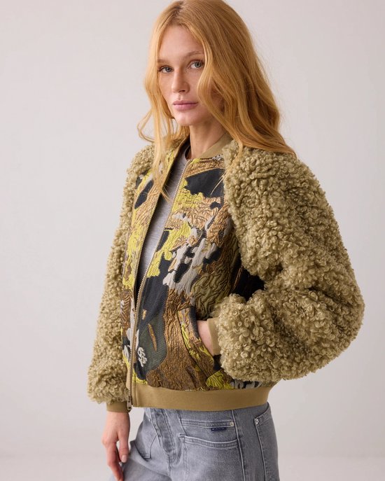 Jacquard-teddy bomber - Summum - 1s1204-12298