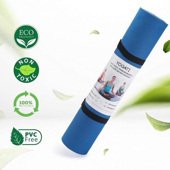 RFWR® Milieuvriendelijke yogamat - Antislip, Dikke TPE Mat met Lichaamsuitlijning Lijnen voor Yoga, Pilates, Gym en Fitness van rfwr — afbeelding 2