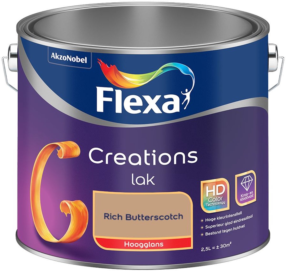 Flexa - Creations Lak Hoogglans - Rich Butterscotch - Mengverf - 2.5 L