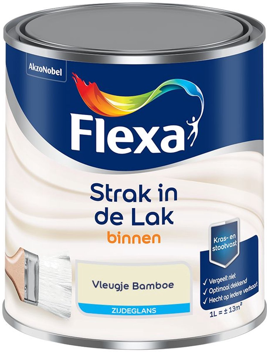 Flexa - Strak in de Lak Binnenlak Zijdeglans - Vleugje Bamboe - Mengverf - 1 L